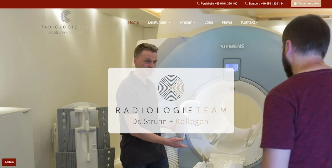 neue Website ist online Radiologieteam Dr. Strühn u. Kollegen in Bamberg und Forchheim